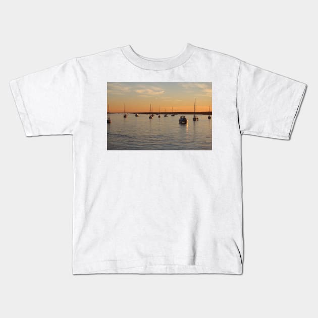 Boats On The Water Kids T-Shirt by Cynthia48